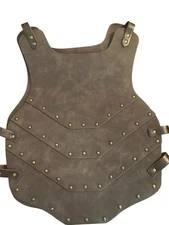 Viking Warrior Chest Armor Medieval PU Leather Vest Leather L