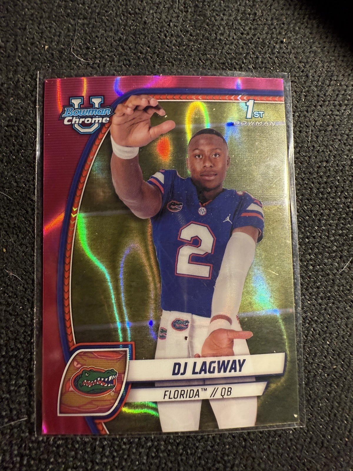 DJ Lagway 2024 Bowman Chrome University Pink Lava Refractor #63 Florida Gators