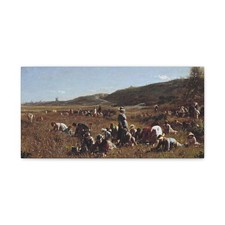 Eastman Johnson (1824–1906) The Cranberry Harvest - Canvas Wall Art