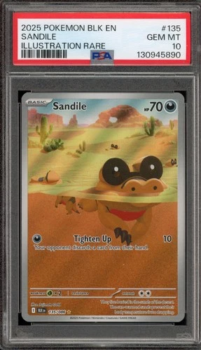 Pokemon Sandile Black Bolt Illustration Rare #135 PSA 10 Gem Mint