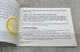 Donkey Kong 3 NES Instruction Booklet Manual Only