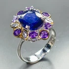 Vintage Blue Sapphire Ring 925 Sterling Silver Size 9 /R470802