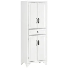 67" Tall Freestanding Kitchen Pantry Cabinet, 4-Door Storage Cabinet with Dra...