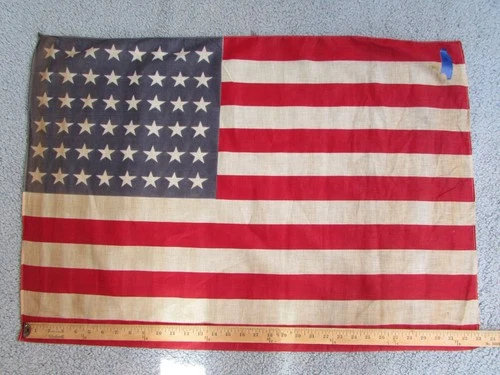 Vintage 48 Star Printed Cotton American Flag 34 x 23 inches
