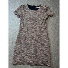 Loft Shift Dress Womens 4P Multicolor Tweed Knee Length Cap Sleeve