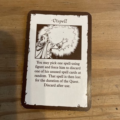 HeroQuest Wizards of Morcar Zauber des Schutzes Dispell Karte Original