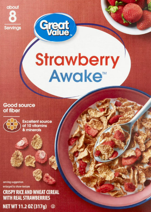 Great Value Strawberry Awake Breakfast Cereal, 11.2 oz
