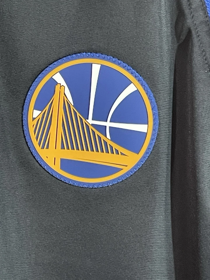 Chaqueta NBA Golden State Warriors Cremallera Talla L Bolsillos Cremallera Completa Azul/Negro/Amarillo Foto 4 de 4