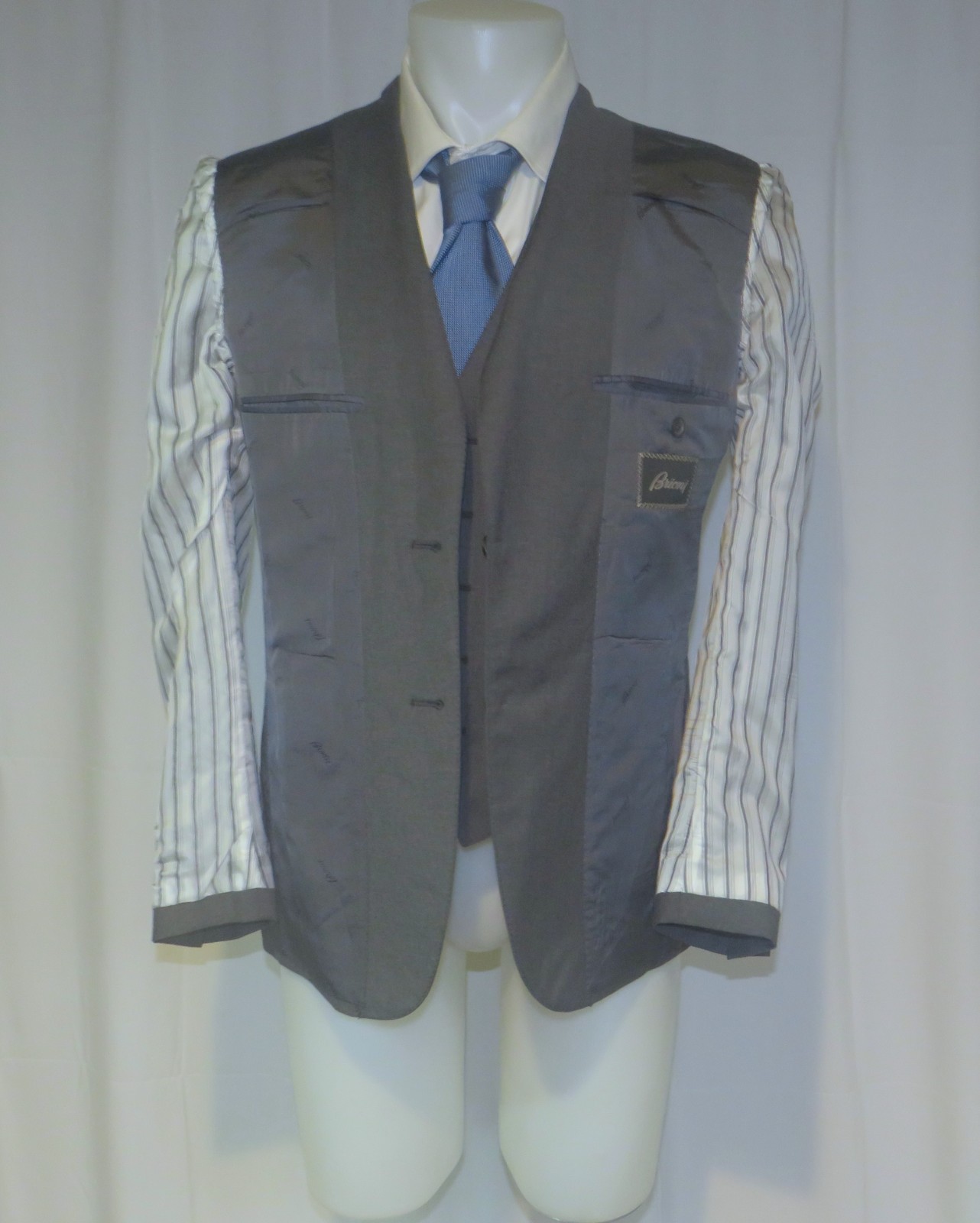 Brioni Custom Made Current Solid Charcoal Two But… - image 13
