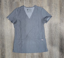 Figs Womens Scrub Top Size XXS Casma Three-Pocket Shirt Graphite Grey Nurse RN