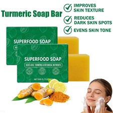 Stem Soul Superfood Soap Turmeric Lemon Soap Bar Skin Brightening Care New