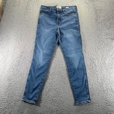 Kirkland Signature Jeans Womens 8 Blue Denim Skinny High-Rise Faded Workwear