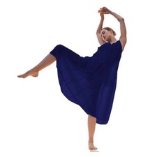 Athleta Parachute Canopy Dress Poseidon Blue Size Medium 100% Nylon Lagenlook