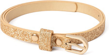 Kids Ultra-Skinny Sparkly Belt, Ages 4-7 Years and 8-14 Years, Stylish Glitter B