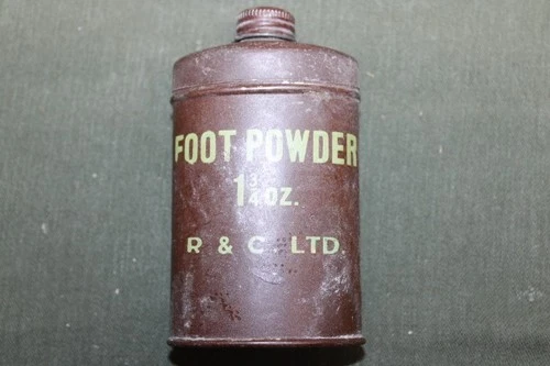 US Military Issue WW2 Era First Aid Field Medic Foot Powder Can JB36