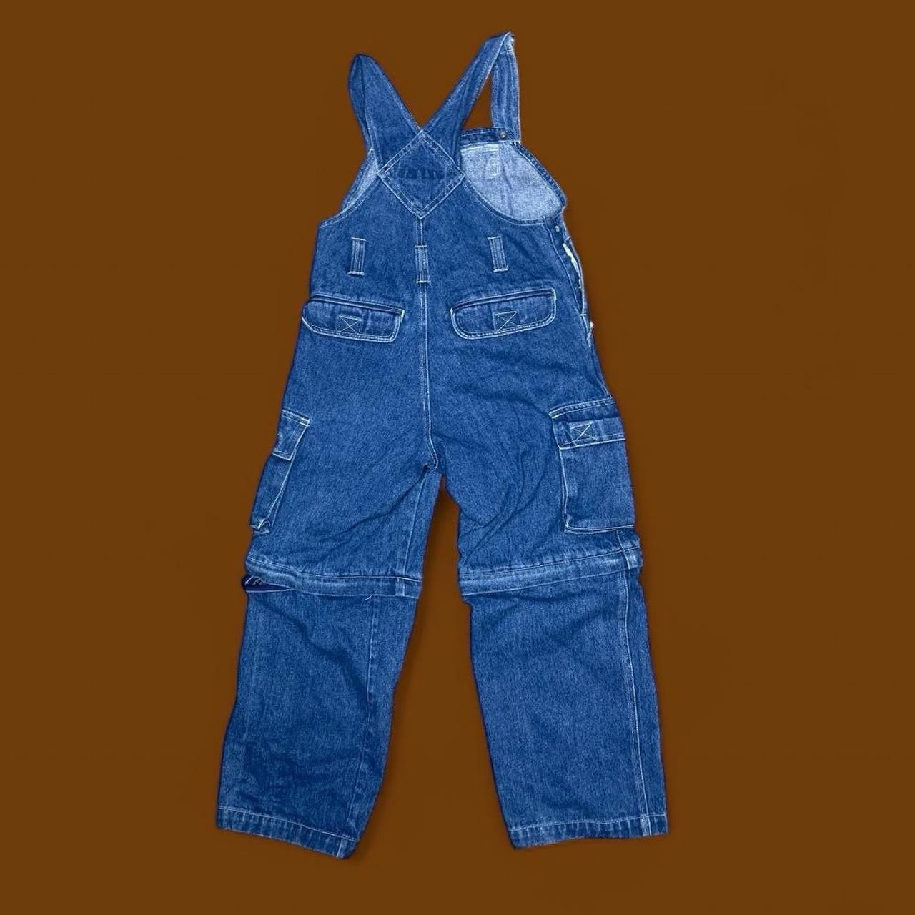 Vintage Youth Boys 12 ZIP OFF CONVERTIBLE PANTS+SHORT Overall Kid Cargo Wide Leg image 2