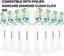 X8 PACK AOREMON Replacement Toothbrush Heads For Philips Sonicare Diamond Clean
