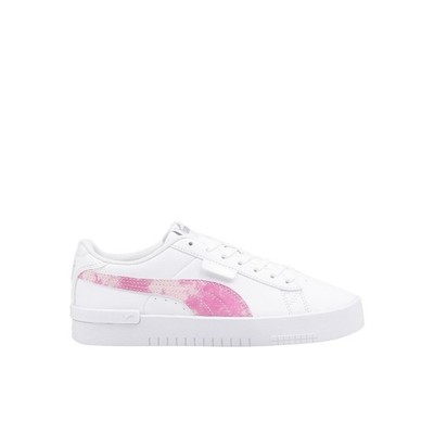 PUMA Jada Bleach Lace Up  Youth Girls White Sneakers Casual Shoes 384882-01