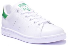 Adidas Stan Smith Femmes Lacets En Cuir Formateurs En Blanc Vert Taille UK 3 - 7
