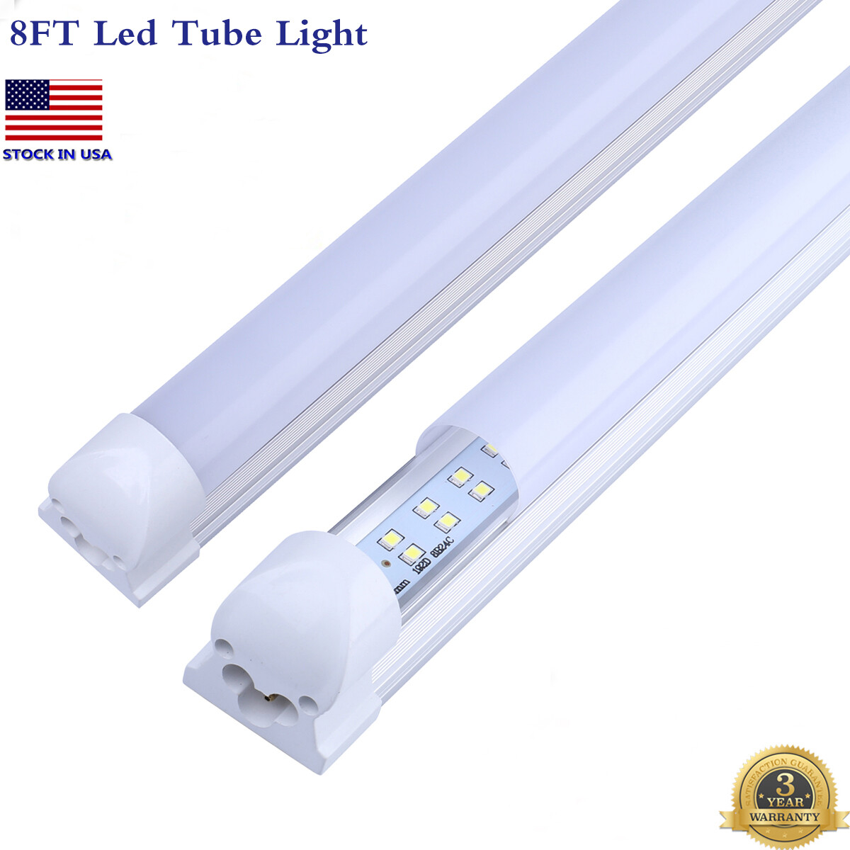 8 Foot Led Shop Lights 8FT Led Tube Light 72W T8 Integrated Fixture Warehouse