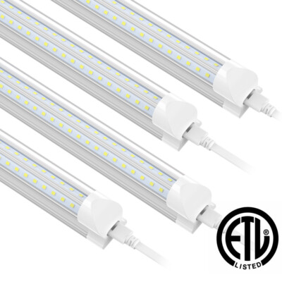 25-Pack 4ft T8 LED Tube Lights, 36W, 6000K, Integrated Shop Lighting Fixtures
