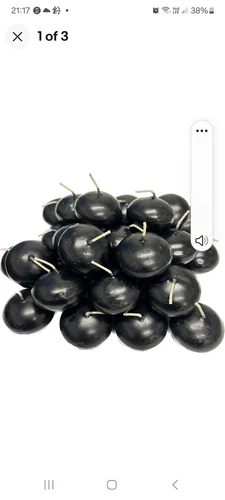 Premium Black BOLSIUS Floating Candles x 30 - 5h Burn - Vegan - Free P&P 