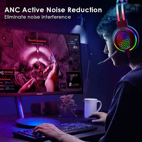 Pink USB Gaming Headset With Mic 7.1-Channel Stereo Surround for Games and Music - 第 7/15 張圖片