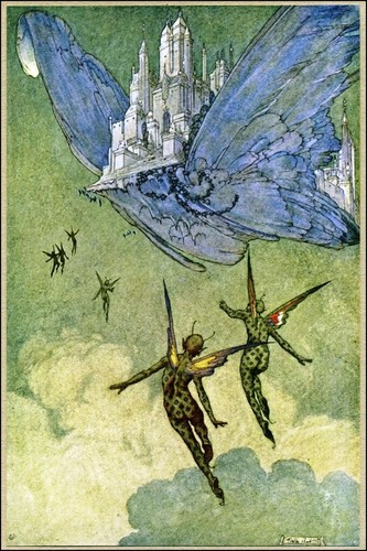 Flying Islands by Franklin Booth 1913 Fantasy Illustration Art Nouveau Print - Picture 1 of 2