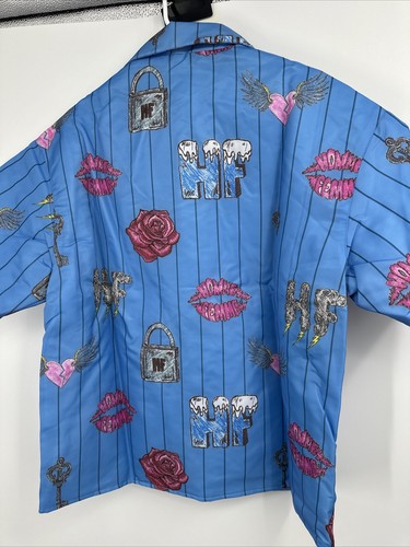 Homme Femme Doodle Puffer Shirt Blue $200 Size Large Men’s - Picture 6 of 6