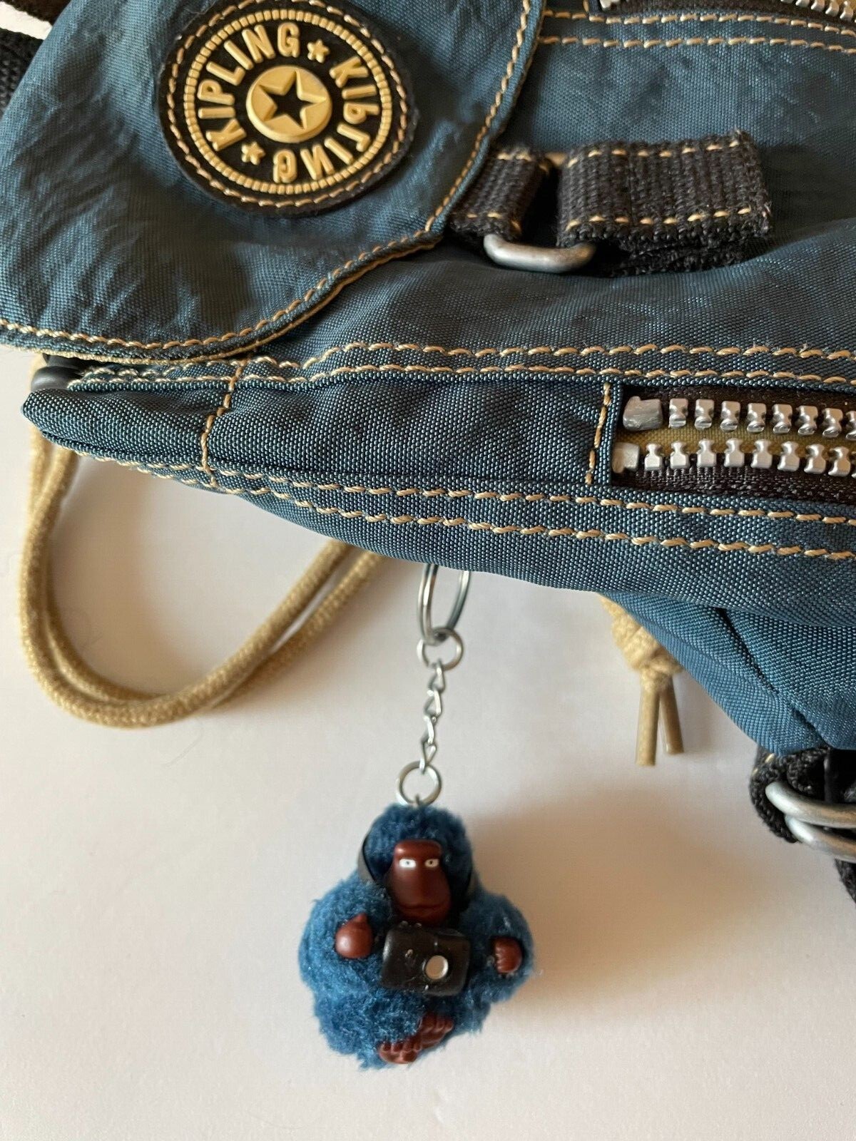 Kipling Navy Blue Nylon drawstring Small backpack… - image 12