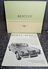 1968 Bentley Rolls Royce Automobile Car Dealers Sales Brochures 2x Pieces