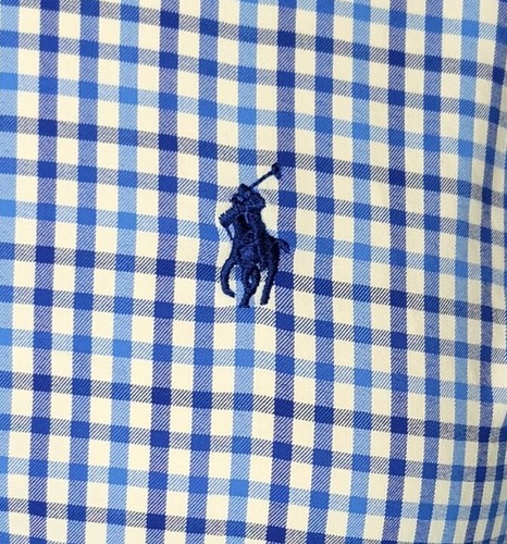 $ 110 Ralph Lauren KLEINES blaues Herrenhemd Knopfleiste STRETCH schmale Passform neu mit Etikett - Bild 2 von 12