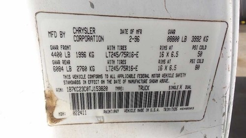 TURBO CANADA EMISSIONS AUTOMATIC FITS DODGE 2500 PICKUP 150614 - Picture 12 of 12