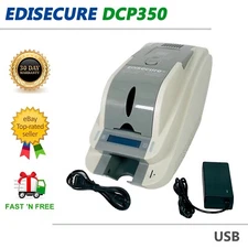 EDIsecure DCP350 Direct ID Card Badge Printer USB with AC Adapter
