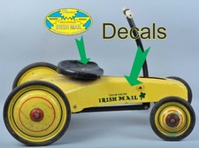 PEDAL CAR, RARE PARSONS IRISH MAIL,  1930's / 40's. Decals Only