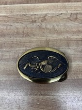 American Eagle Belt Buckle United We Stand RC Brass Vtg Heritage Mint