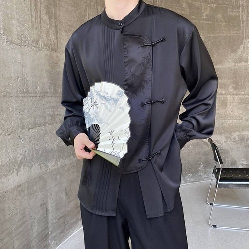 Hot Men Chinese Style Irregular Shirt Tang Shirt Blouse Street Party Casual Tops - Picture 4 of 15