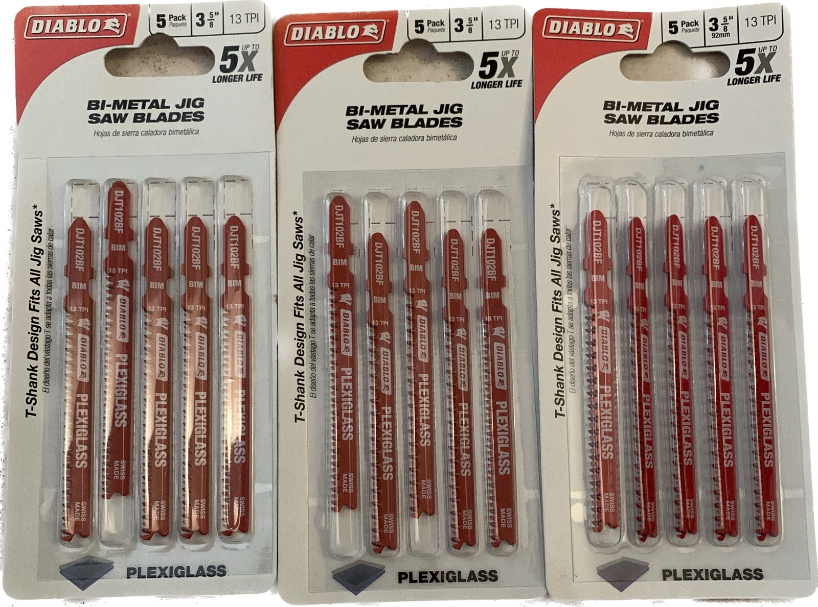 Diablo 35/8 in. 13 TPI BiMetal TShank Jig Saw Blades for Plexiglass (5Pack). eBay