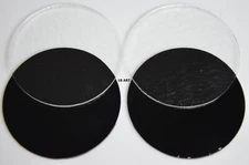 5" CIRCLES 2 CLEAR & 2 BLACK BULLSEYE 3mm THICK GLASS 90 COE TESTED COMPATIBLE