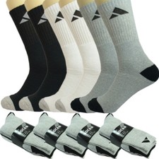 Adi 3 Pairs For Mens Sports Athletic Work Crew Cotton Long Socks Size 9-11 10-13