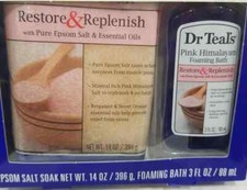 Dr Teal's Pink Himalayan Epsom Mineral Soak  Foaming Bath 2-Piece Gift Set
