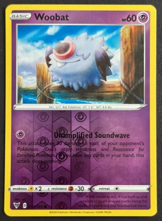 Woobat 73/185 Vivid Voltage Reverse Holo Common Pokemon Card Pokémon TCG 073
