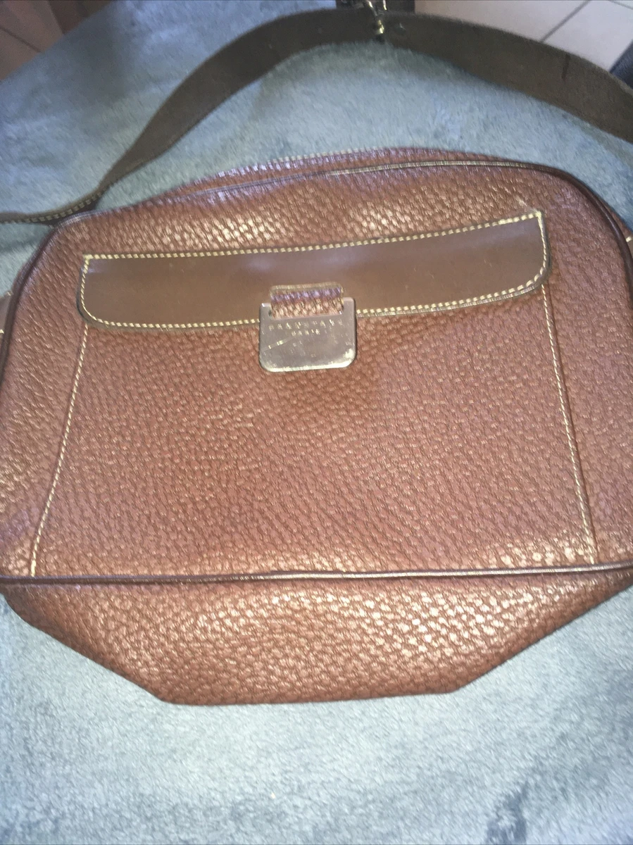 Sac à Main Paquetage Vintage En Cuir - Année 1980, Marron, Parfait état Neuf