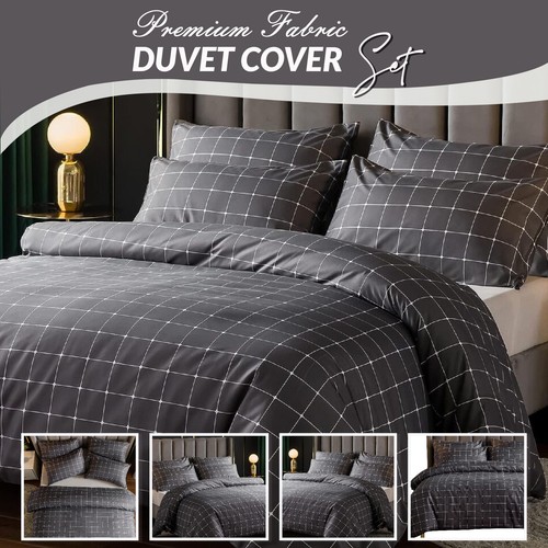 Duvet Cover Single Double King Reversible Zipper Quilt Cover Bedding Set - Picture 10 of 47
