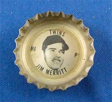 VINTAGE JIM MERRITT COKE BOTTLE CAP 1960's MN TWINS PITCHER COCA-COLA