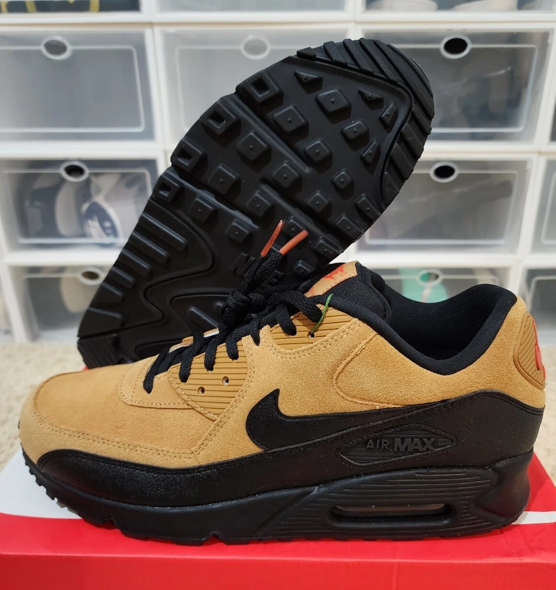 Shipley Secreto cubo Size 11.5 - Nike Air Max 90 Wheat Black | eBay