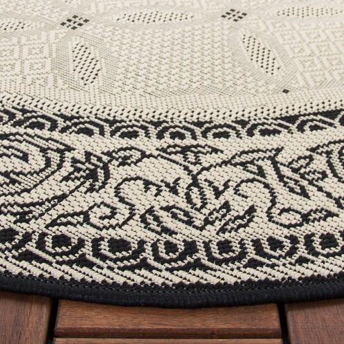 SAFAVIEH Indoor Outdoor CY1502-3901 Courtyard Sand / Black Rug - 第 8/25 張圖片