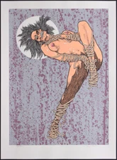 Extremely RARE Pushead Swamp Woman Art Print Edition 99 signed numbered c.1995