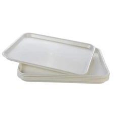 6 Pack Rectangular Plastic Serving Trays Fast Food Serving Trays for Cafeteria