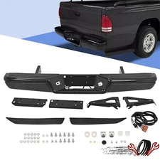 Rear Step Bumper Assembly W/ Mounting Bracket Steel For Dodge Dakota 1997-2004